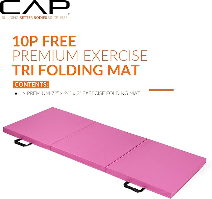 CAP Barbell All Purpose Folding Anti Tear Exercise Training Aerobic Fitness Gym & Gymnastics Balance Mat | Multiple colors