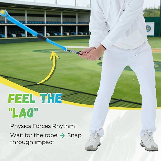Golf Rope Swing Trainer, Professional Golf Swing Rope Training Aid to Improve Speed, Tempo, Rhythm, Flexibility and Strength, Golf Warm-Up Practice Equipment for Golfers of All Levels
