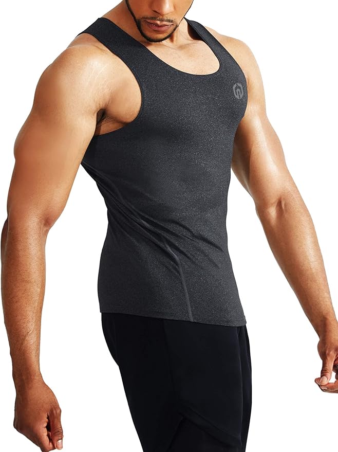 NELEUS Men's 3 Pack Athletic Compression Under Base Layer Sport Tank Top