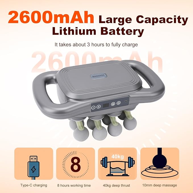 16-Head Massage Gun Set, Deep Tissue Percussion Massager with 9 Modes and 9 Adjustable Intensities,Quiet Muscle Massage Gun for Back,Shoulders, Legs, Foot, Body Muscle Pain Relief, Dark Grey
