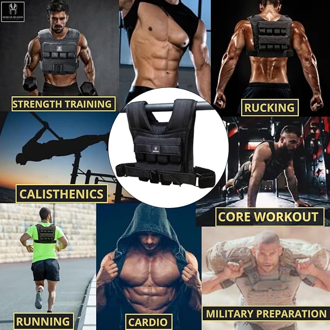 40 lbs Vest - 40 lb Weighted Vest - Adjustable Mens Weighted Vest 40 lbs with iron weights. Tone fitness 40 pound weight vest for men, for women 40lb. Walking, running, rucking. Strength Training Exercise - Workout vest
