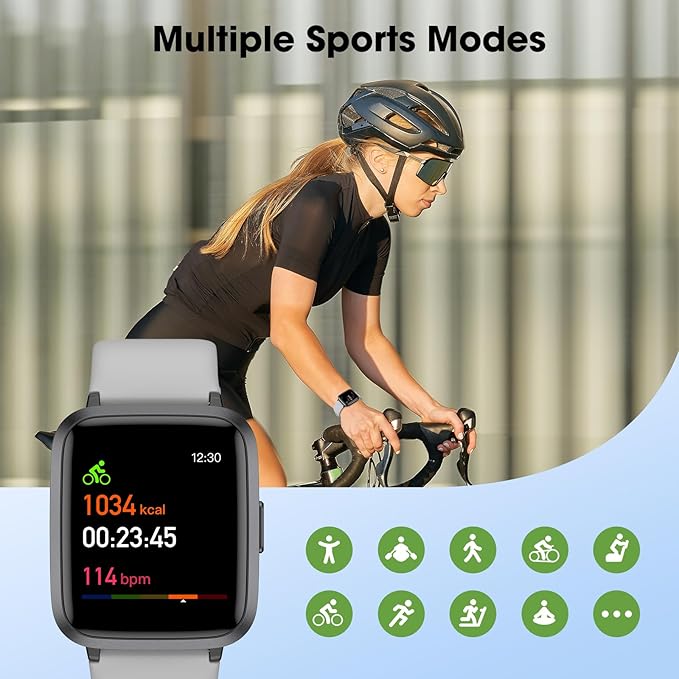 LIVIKEY Fitness Tracker Watch with Heart Rate Monitor, Activity Tracker with Pedometer, Sleep Monitor, Calories & Step Counter, IP68 Waterproof Smart Watches for Women Men Fitness Watch for Sports