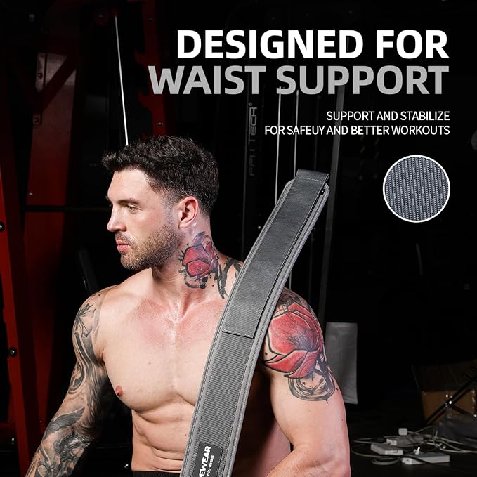 Durable Weight Lifting Belt, 4'' Wide Gym Belt for Bodybuilding, Powerlifting, Squats, Deadlift - Provides Lumbar Support & Stability for Men & Women