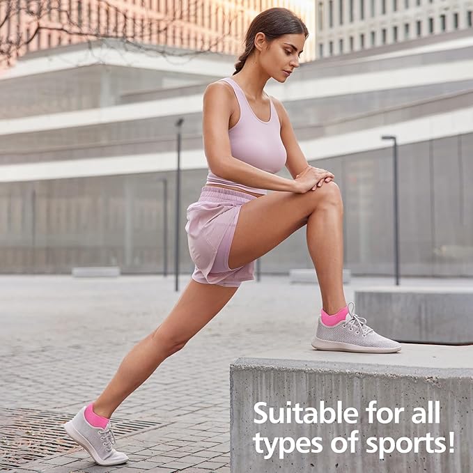 PAPLUS Ankle Compression Socks for Women 6 Pairs, Running Socks with Heel Tab, Cushioned Low Cut Athletic Socks