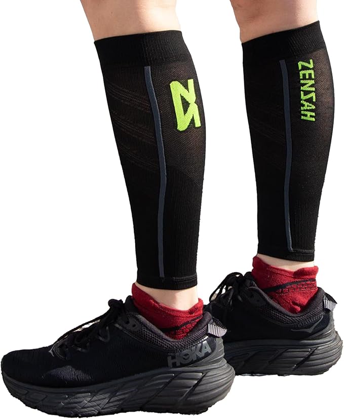 Zensah Featherweight Compression Leg Sleeves - Relieve Shin Splints, Calf Strains