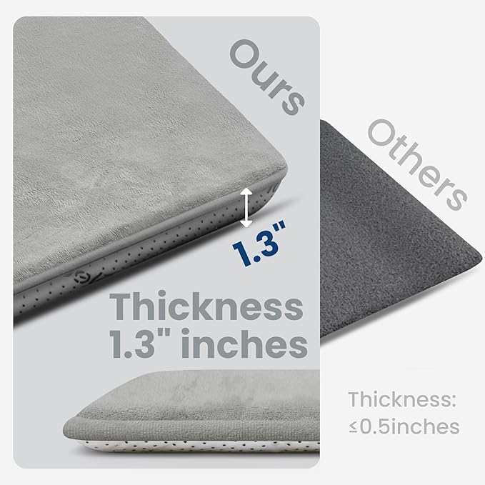 Baby Play Mat for Floor,Extra Large 79"×118" Playroom Mat,Thicker Memory Foam Classroom Mats,Water Repellent Ultra Soft Coral Velvet,Non-Slip Backing Safe for Crawling(Light Grey)