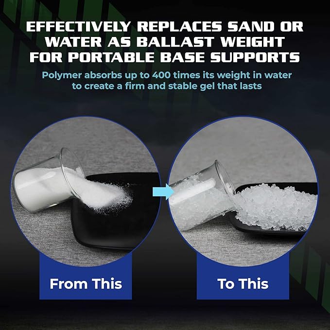 BaseGel Polymer for Basketball Goal and Outdoor Indoor Sign Hoops Bases, Perfect Replacement for Sand and Sandbags to Anchor Portable Sports Pools Baskets, Easy to Use and Apply with Water, 16 oz