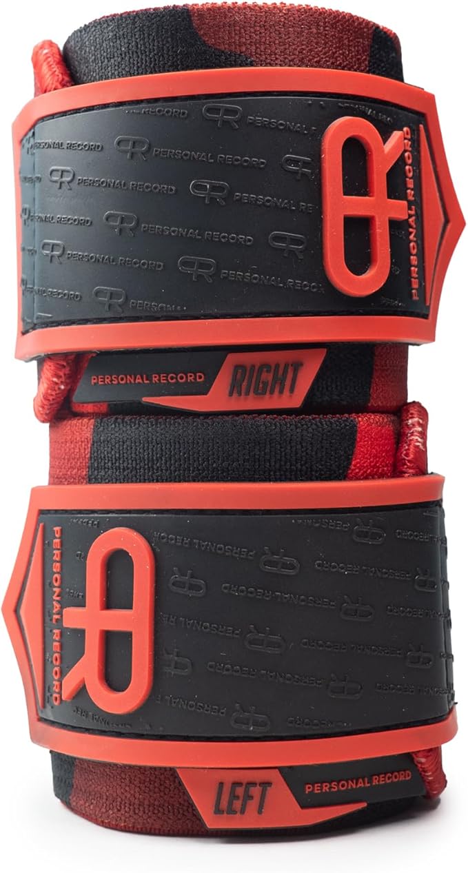 PR Personal Record Heavy Duty Premium Wrist Wraps, More Elasticity, Reinforced Stitching, Extra Wide Strap, Strong Thumb Loop, Larry Wheels Weightlifting Wraps