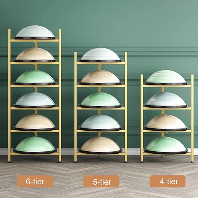 WDJBPSH 4/5 - Tier Exercise Ball Storage Rack, Upright Commercia Yoga Balls Organizer for Bosu Slam Bowling Medicine Balls, Home Gym/Yoga Studios/Office/Fitness Club/Space Saving