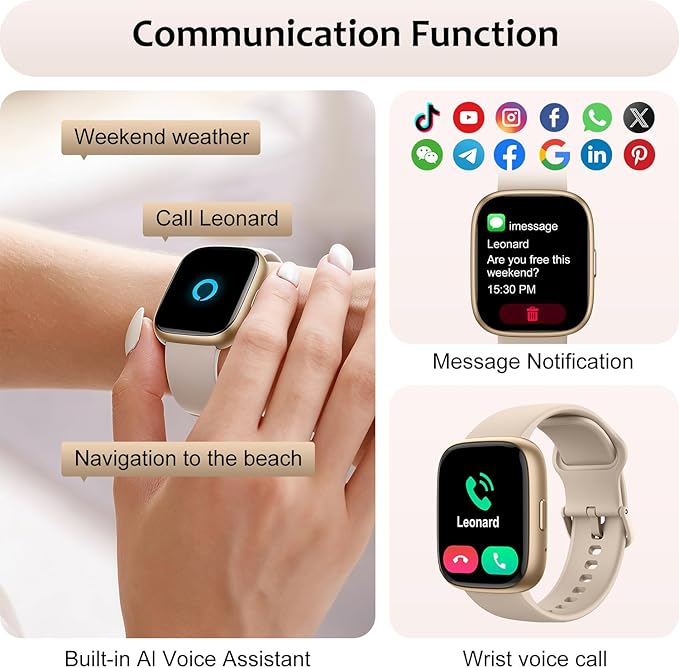 Smart Watch (Answer/Make Call) for iPhone&Android, 1.83" Smartwatches with Sleep Monitor Heart Rate Activity Tracking, IP68 Waterproof, Fitness Tracker 100+Sport, Reloj Inteligente 30 Day+Battery Life
