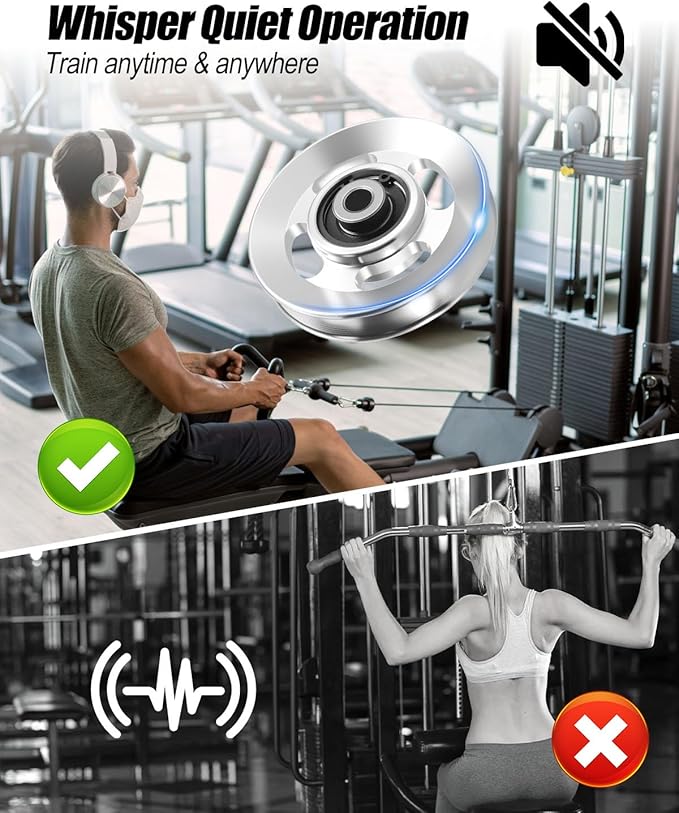 Aluminum Pulley Wheel for Gym Equipment, 90mm Bearing Pulley Wheel for Home Gyms, Power Racks, Cable Crossovers, and Functional Trainers, 6 Pack