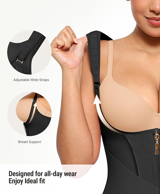FeelinGirl Waist Trainer Vest for Women Tummy Control Corset Body Shaper Back Support Adjustable Straps Workout Faja
