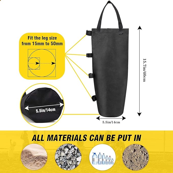 Canopy Weights Bag Leg Weight for Pop up Canopy Tent, Sand Bags for Patio Umbrella Instant Outdoor Sun Shelter,4pcs-Pack