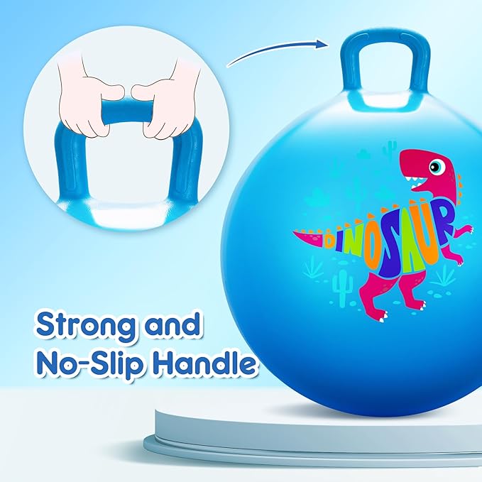 PlayZap Hopper Balls for Kids 3-8, 18 Inches Bouncy Ball with Handle, 18" Inflatable Bouncing Hopper, 45cm Jumping Toys, Garden Hopping Toys Girls Boys Gifts