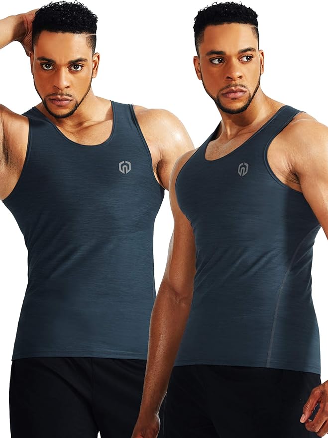 NELEUS Men's 3 Pack Athletic Compression Under Base Layer Sport Tank Top