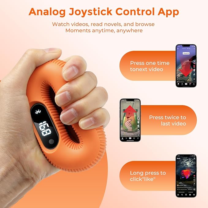 Grip Strength Trainer with Smart Bluetooth APP, Countable Hand Extension Exerciser for Muscle Building and Injury Recover, Portable Hand Exerciser at Office, School and Home Use, Silicone