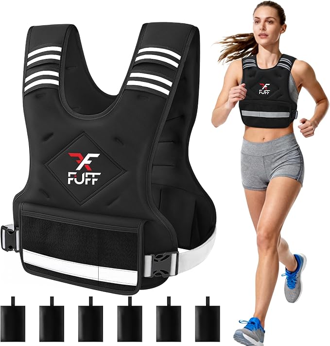 FUFF Weighted Vest Woman, 4-10/11-20/20-32 Lb Adjustable Weight Vest for Women Men, Female Strength Training Body Vest for Walking Exercise Running Workout