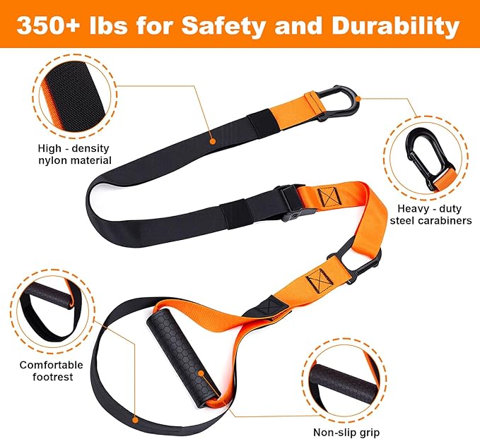WELSPO Home Resistance Training Kit with 2 Resistance Bands, Exercise Guide & Door Anchor-350lb Capacity Nylon Bodyweight Straps for Full Body Workout, Strength Training & Travel Fitness