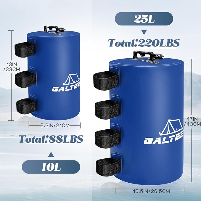 Canopy Water Weights Bag,176LBS Tent Weights Set of 8 Canopy Leg Weights for Pop Up Canopy,Canopies,Tent,Gazebo,Blue,10L/PC