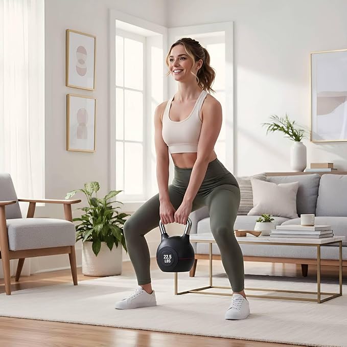 LIFERUN Adjustable Kettlebell Set - 7in1 Kettlebells, Choose 22.5 lb or 44 lb, Quick-Change Weight Dial & Safety Lock, Space-Saving Design, Full-Body Workout & Cross-Training