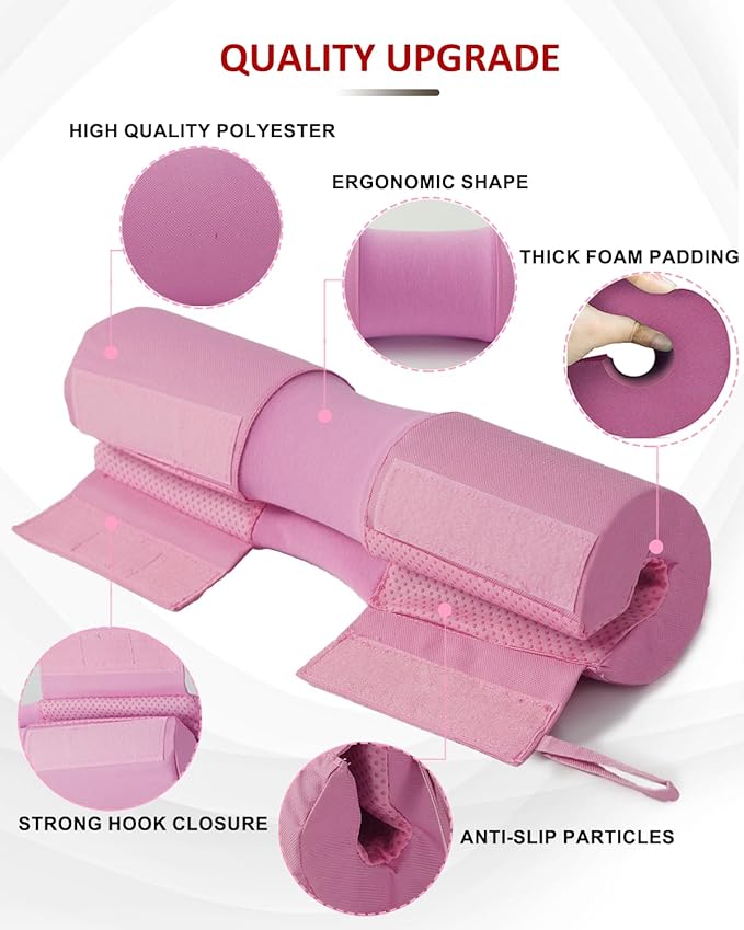 Barbell Squat Pad Set- Nylon Padding AntiSlip- Thick Foam Barbell Pad for Squats Cushion,Lunges&Bar Padding for Hip Thrusts -Standard Olympic Weight Bar Pad (Wrist Straps Weightlifting-Ankle Straps)