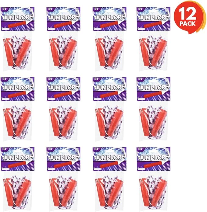 ArtCreativity 84 Inch Nylon Ropes for Kids - Pack of 12 - Durable Jump Ropes with Plastic Handles - Healthy Indoor and Outdoor Activity, Classroom Gifts, Party Favors, Gifts for Boys and Girls