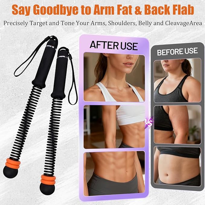 Adjustable Ropeless Battle Ropes - Cordless Weighted Training Ropes for Home Gym | HIIT Workouts | Portable Exercise Equipment for Full Body Strength Training