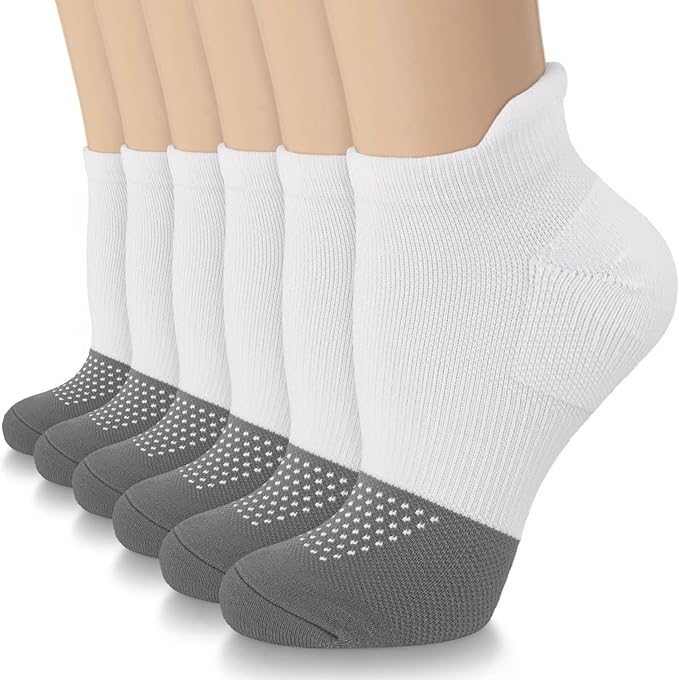 Copper Compression Socks Women and Men 6 Pairs - Circulation Arch Support Plantar Fasciitis Running Ankle Socks