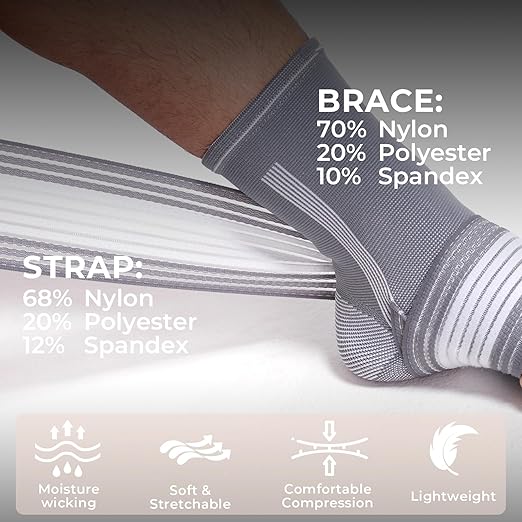 NeoTech Care Adjustable Ankle Support Brace (Gray, Size M, 1 Unit)