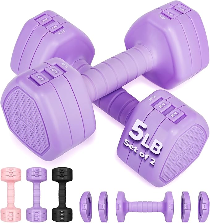 10LBS 20LBS 30LBS Dumbbells Adjustable Dumbbell Set of 2, Hand Weights for Women Men Free Weight Dumbbells Sets for Home Gym & Outdoor Exercise Workout Strength Training Equipments