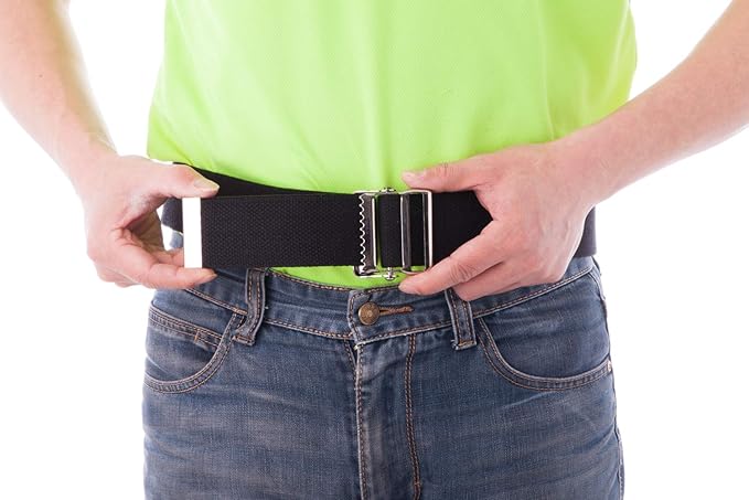 COW&COW Transfer and Gait Belt with Metal Buckle for Caregiver Nurse Physical Therapist 2 inch(Black, 72")