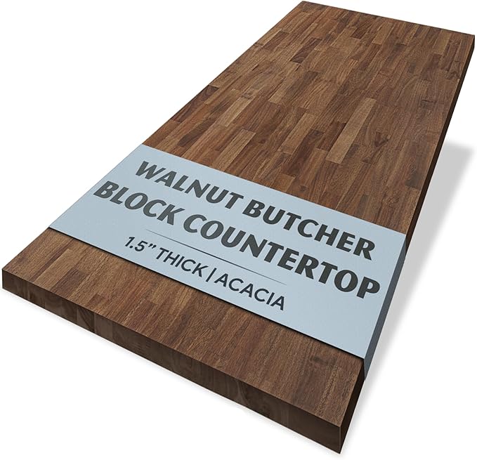 Howizz Walnut Butcher Block Countertop 60 x 36 x 1.5 Inches - Solid Wood Table Top for Island Kitchen Countertop, Desk Top, Dining Table, Workbench Top