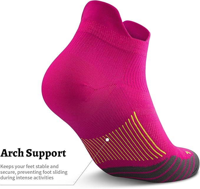PAPLUS Compression Socks for Men & Women, 2/4/6 Pairs Ankle Running Socks with Arch Support, Ankle Support, Plantar Fasciitis