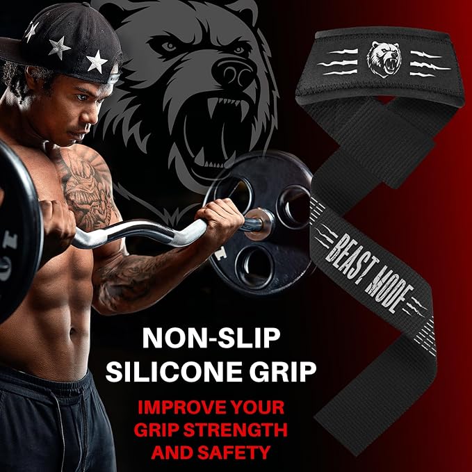 TECEUM Lifting Straps for Weightlifting Gym Strength Training - Wrist Straps with Neoprene Padded Cotton - Men & Women – Ideal for Powerlifting, Bodybuilding & Deadlifts