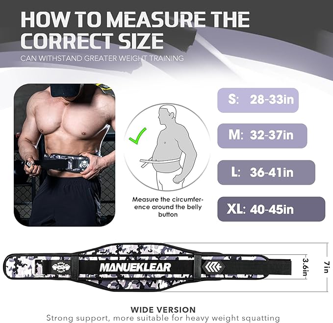 Weight Lifting Belt, Lifting Belts for Women Men,MANUEKLEAR Weightlifting Belt Quick Locking Back Support for Bodybuilding, Fitness, Powerlifting, Cross Training, Squats, Workout, Exercise