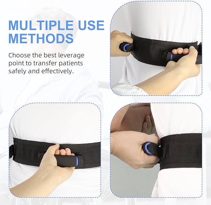 Gait Belt, Gait Belts for Seniors, Gait Belt with Handles, Gate Belts Medical for Elderly, Transfer Belt with Quick Release Buckle, Lift Belt for Physical Therapy, Safety Walking Belt for Elderly