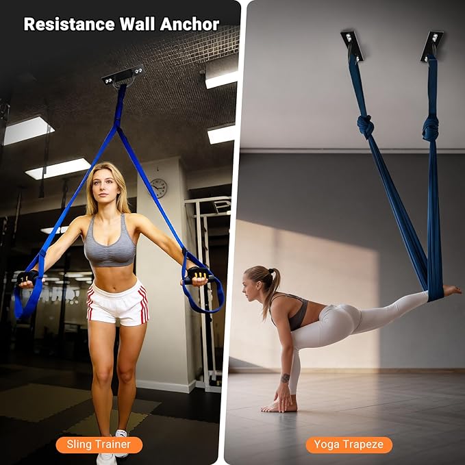 Battle Rope Anchor, Wall Ceiling Mount Bracket for Suspension Strap, Body Weight Strength Training Systems, Heavy Duty Hammock Hanging Kit for Battle Rope, Yoga and Gymnastic Rings,Boxing Equipment