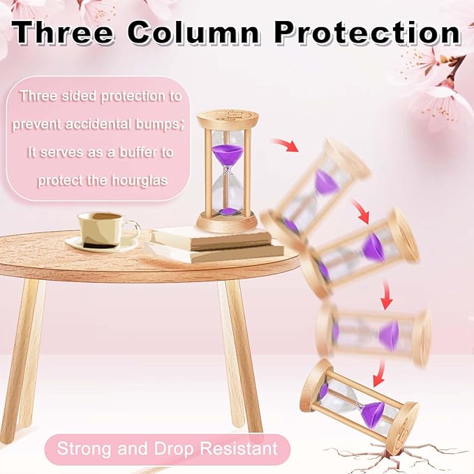 Sand Timer 1 Minute,1 Min Wooden Hourglass, Small Bamboo Sand Clock, Reloj De Arena, Hour Glass Sandglass for Home, Office, Decorative, Game, Classroom
