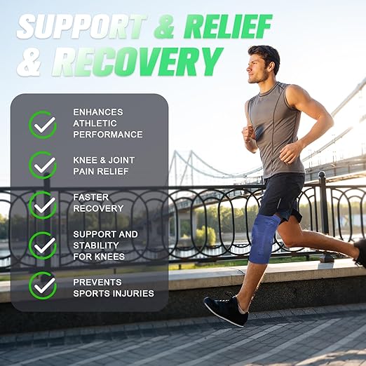 NEENCA Compression Knee Sleeve with Patella Stabilizer - Enhanced Stability, Joint Pain Relief & Improved Performance for Sports, Fitness & Recovery (DarkBlue, Medium)