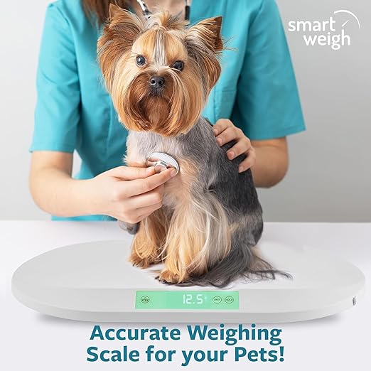 Smart Weigh Baby & Pet Scale Kit – Digital Infant Weighing Scale with Covers and Built-in Pull-Out Measuring Tape – 88 lb Capacity, 5 Units- lb:oz,kg:g,lb,oz,g Display, Hold Function
