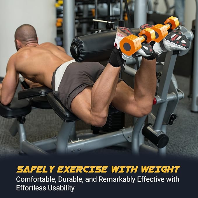nooncrazy Ankle Straps for Dumbbell and Cable Machine, Dumbbell Foot Attachment with Longer Stronger Nylon Strap, Tibialis Trainer, Leg Extensions, Hamstring Curls for Women and Men