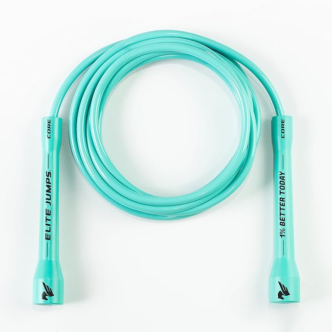 Elite Jumps Adjustable Jump Rope – 6mm PVC Training Rope for Fitness & Cardio | Indoor/Outdoor Skipping Rope with Unbreakable Handles, Non-Kinking Cord & Smooth Rotation for Boxing & Strength