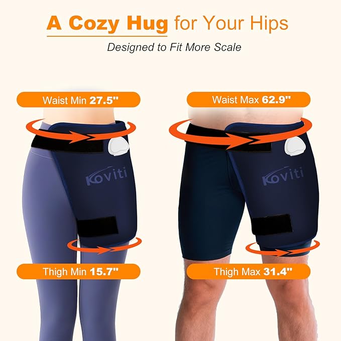 Koviti Hip Heating Pad for Sciatica Pain Relief - FSA HSA Eligible Heated Hip Brace Electric Heat Pad for Lower Back Thigh Buttock Birthday Gifts Hot Physical Therapy for Women Men Mom