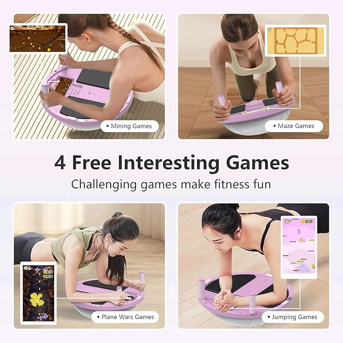 Half Balance Ball Trainer - Balance Ball Trainer with Resistance Bands and Foot Pump,Stability Ball for Exercise, Full-Body Workouts, Home Gym