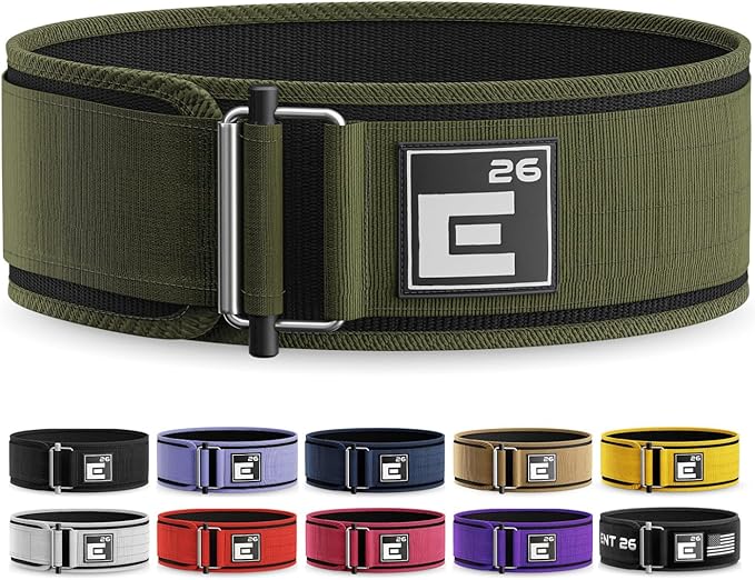 Element 26 Self-Locking Weight Lifting Belt - Premium Weightlifting Belt for Serious Functional Fitness and Olympic Lifting Athletes - Lifting Support for Men and Women - Deadlift Training Belt