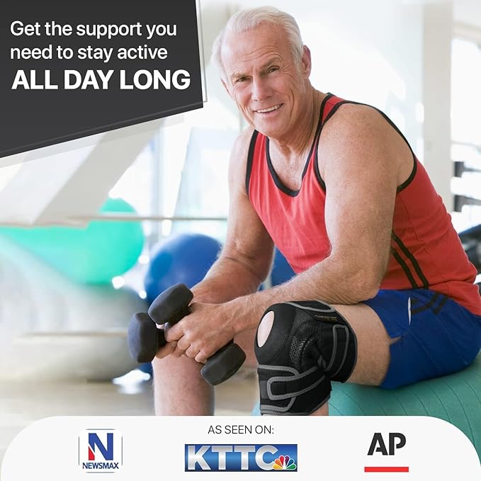 DR. BRACE ELITE Knee Brace with Side Stabilizers & Patella Gel Pads for Maximum Knee Pain Support and fast recovery for men and women-Please Check How To Size Video (X-Large, Mercury)