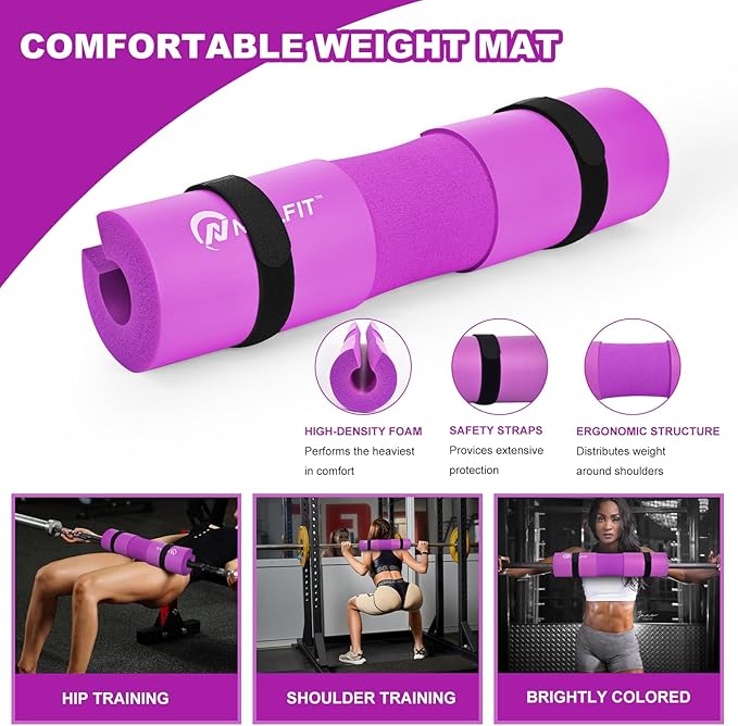 Barbell Pad Squat Pad for Squats—Squat Bar Pad—Great for Weightlifting,Lunges and Hip Thrusts—Foam Sponge Pad—Fit Standard and Olympic Bars Perfectly