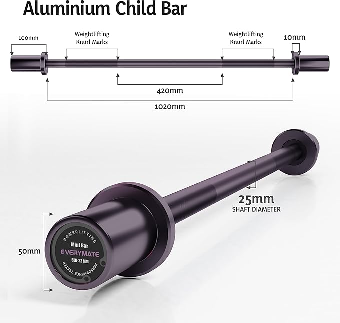 EVERYMATE 5LB Mini Barbell Bar Beginner Women Kid Barbell Total Body Workout Weighted Bar,for Strength Training, for Youth Children New Weightlifting