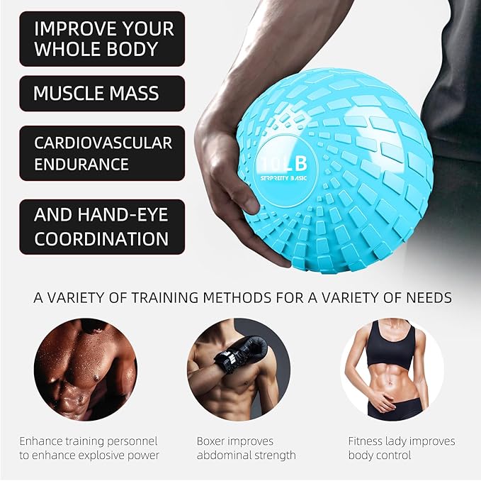 Medicine Ball 8, 10 lbs Slam Ball Weighted Balls for Exercise Strength and Crossfit Workout
