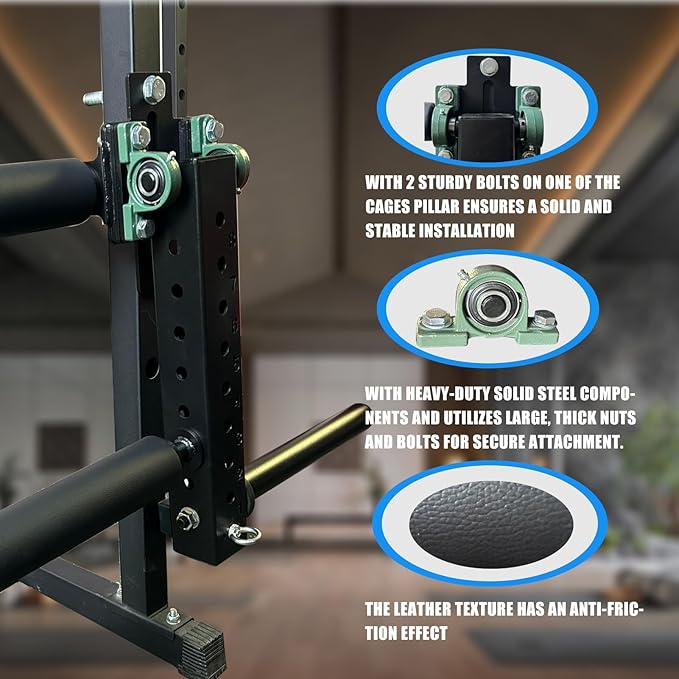 BLUSLM Power Rack Mounted Leg Extension & Curl Machine for Home Gym Equipment, Adjustable Leg Press Attachment for Lower Body Muscle Training